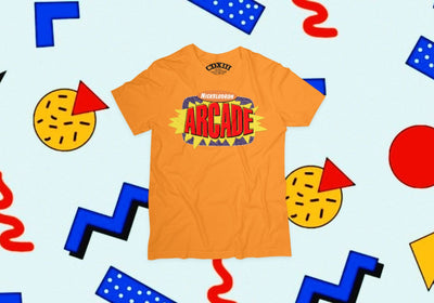 Orange Nickelodeon Arcade premium soft short sleeve cotton t-shirt by 4one3